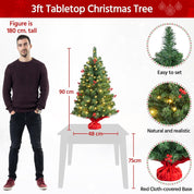 Compact tabletop Christmas tree with glowing LED lights