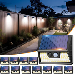 6-Pack Solar Motion Sensor Lights, LED, IP65 Waterproof, 3 Lighting Modes, Super Bright for Wall, Garden, Fence, Yard, Driveway