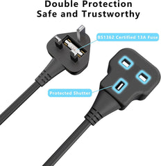 Heavy Duty 5M Outdoor Extension Lead – Single Plug Socket, 13A Power Strip, Black Cable