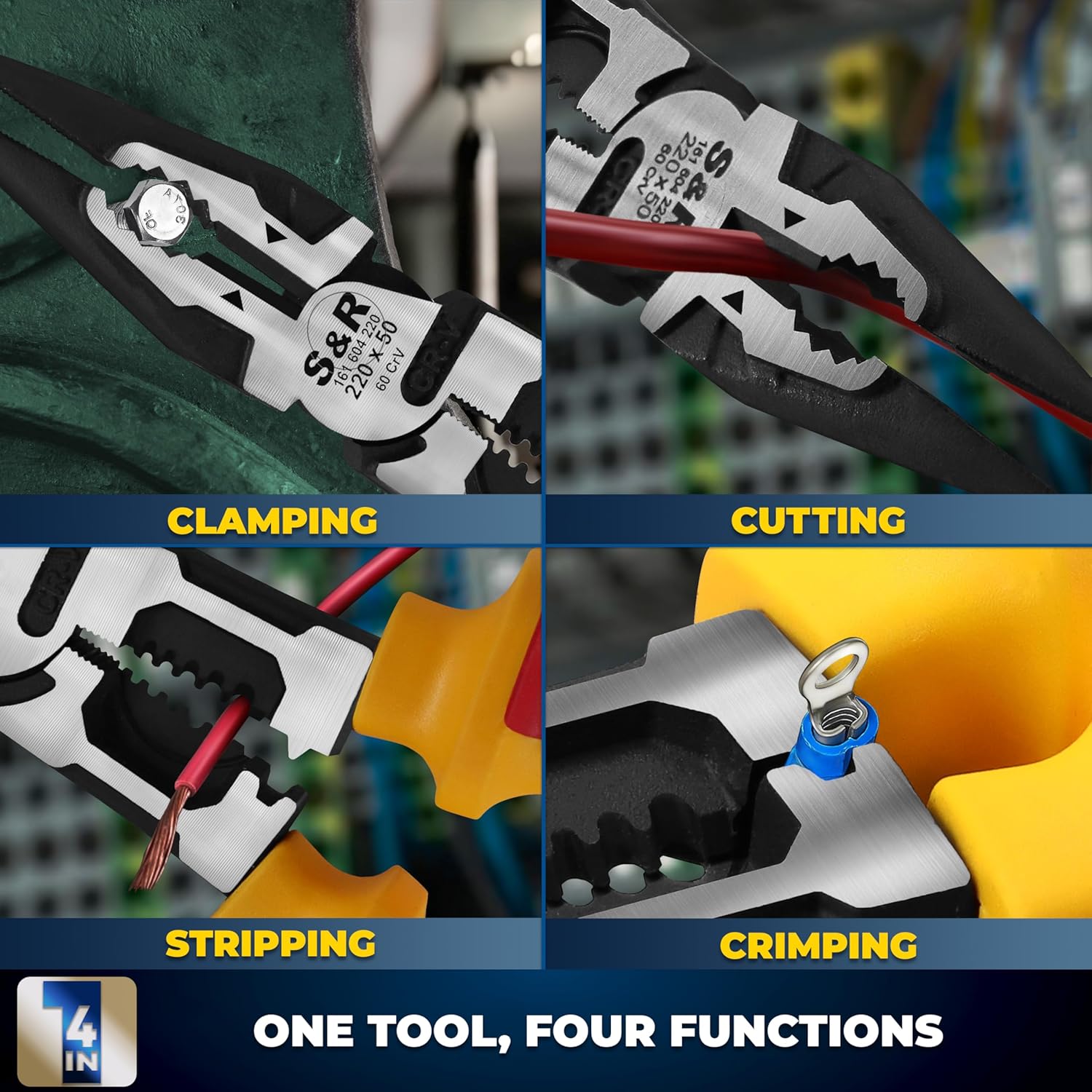 VDE Long Nose Pliers 220mm – Insulated Electrician Tool