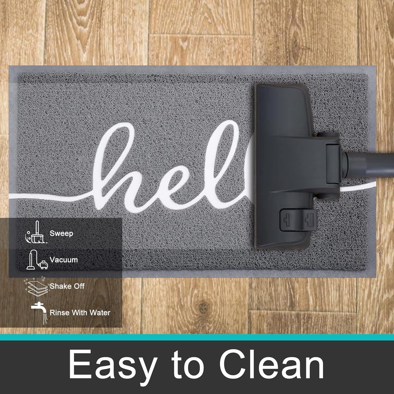 Homaxy Hello Door Mat 40x60cm – Non-Slip Low Profile Durable Mat for Indoor/Outdoor