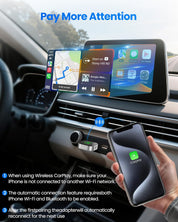 2025 Upgraded Wireless CarPlay Adapter – Plug & Play Converter for iPhone iOS 10+