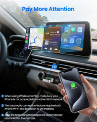 2025 Upgraded Wireless CarPlay Adapter – Plug & Play Converter for iPhone iOS 10+