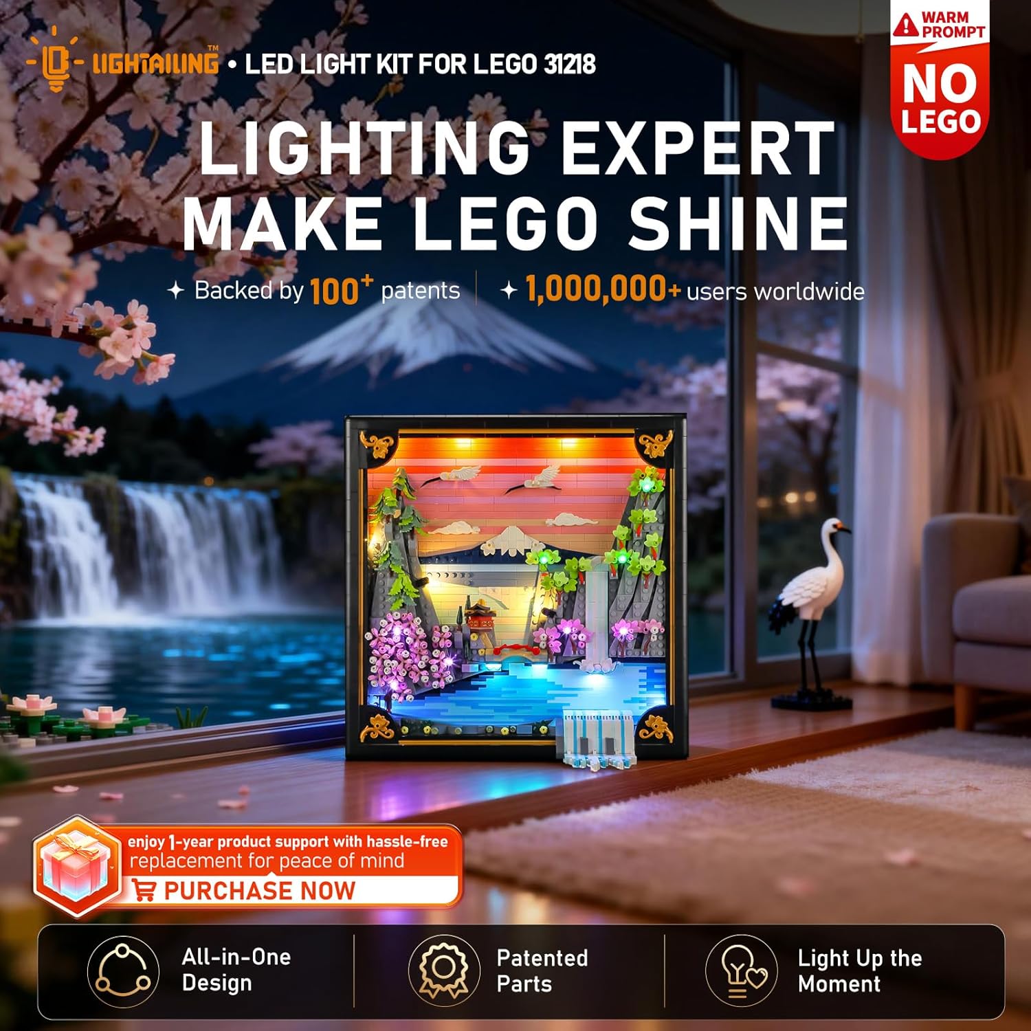 LED Light Kit for Lego 31218 Cherry Blossom Landscape
