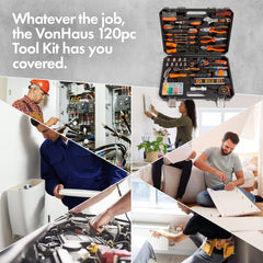 VonHaus 120-Piece Home Tool Kit with Carry Case
