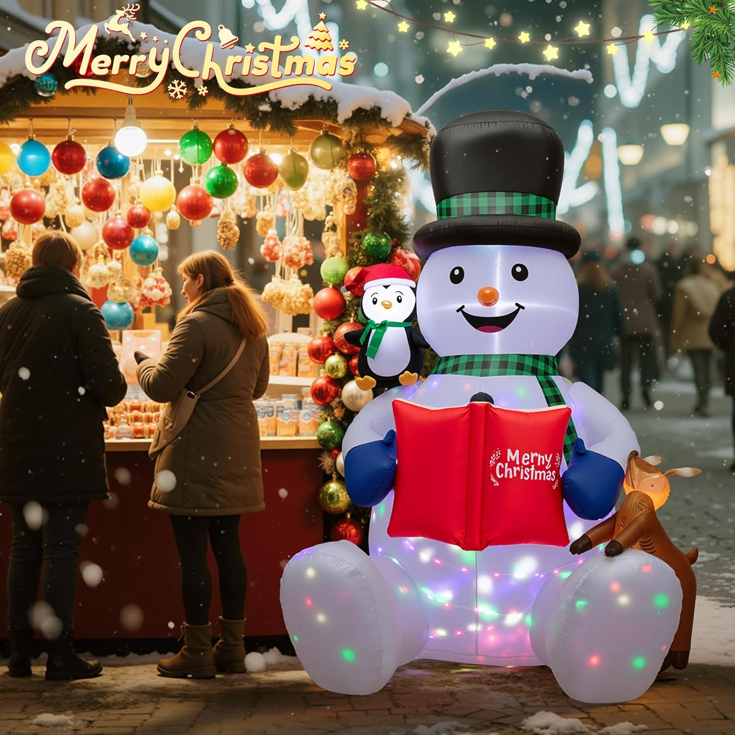 Yard Christmas inflatable with bright LED glow