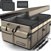 50L Car Boot Organiser – Foldable SUV Storage Box with Straps & Lid