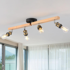 Adjustable 4 Way Ceiling Lights Fitting for Kitchen, Bedroom, and Lounge, E27 Base, Retro Style Ceiling Light Fixture