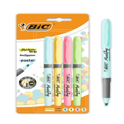 Highlighter Grip Pens, Anti-Dry Water-Based Ink, 4 Assorted Colors, Pack of 4