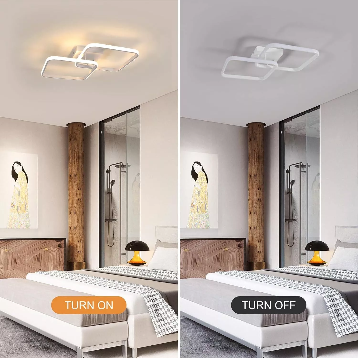 50W Dimmable LED Ceiling Light with Remote Control – Modern Pendant Lamp for Living Room – 60cm, Adjustable Brightness & Color Temperature