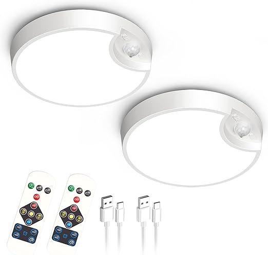 Rechargeable 7.5” Motion Sensor Ceiling Light, Remote
