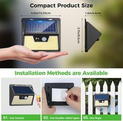 Outdoor Solar Security Lights with Motion Detection – Waterproof, 3 Adjustable Modes for Garden & Fence