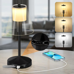 Rechargeable LED Table Lamp with USB Ports & Touch Control