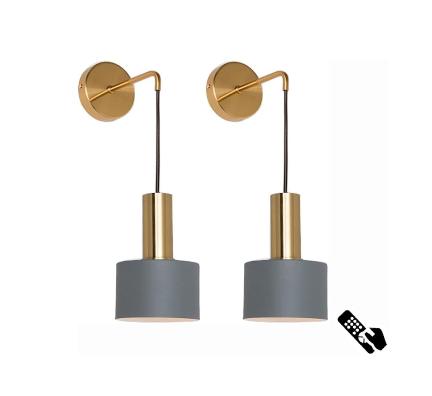 Set of 2 Wall Sconces with Remote