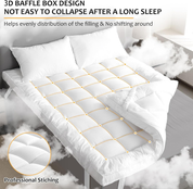 Extra Thick 10cm Mattress Topper Double Bed – Soft, Breathable & Hypoallergenic