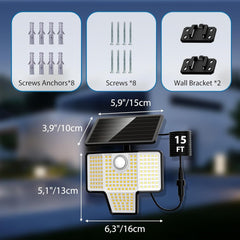 2 Pack Solar Lights Outdoor, 128 Led Super Bright Lamp, Wireless Waterproof Solar Flood Light, Security Motion Sensor Wall Light