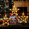 Christmas Window Star Lights, 30 LEDs Battery String Lights with Timer
