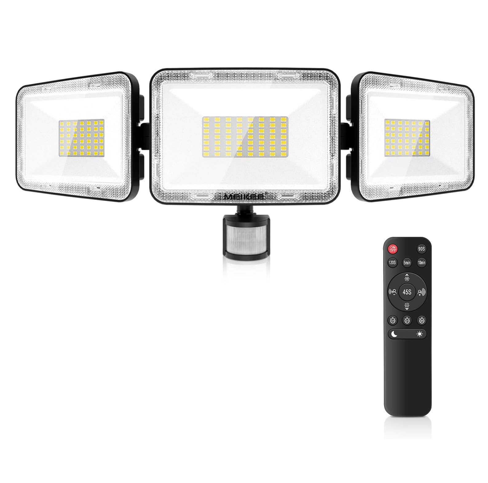 Outdoor Motion Sensor Floodlight | 42W LED Security Light | 3600LM Brightness | Remote Control & Timing Function | IP66 Waterproof & Durable