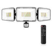 Outdoor Motion Sensor Floodlight | 42W LED Security Light | 3600LM Brightness | Remote Control & Timing Function | IP66 Waterproof & Durable