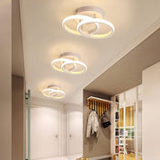 2-Circle LED Ceiling Light – 22W Dimmable White Flush Mount for Corridor, Staircase, Living Room & Office