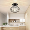 Small Crystal Ceiling Light – 2 Pack Black Metal Semi Flush Mount Chandelier