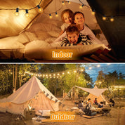 100FT Outdoor LED String Lights, Waterproof, 52 Bulbs