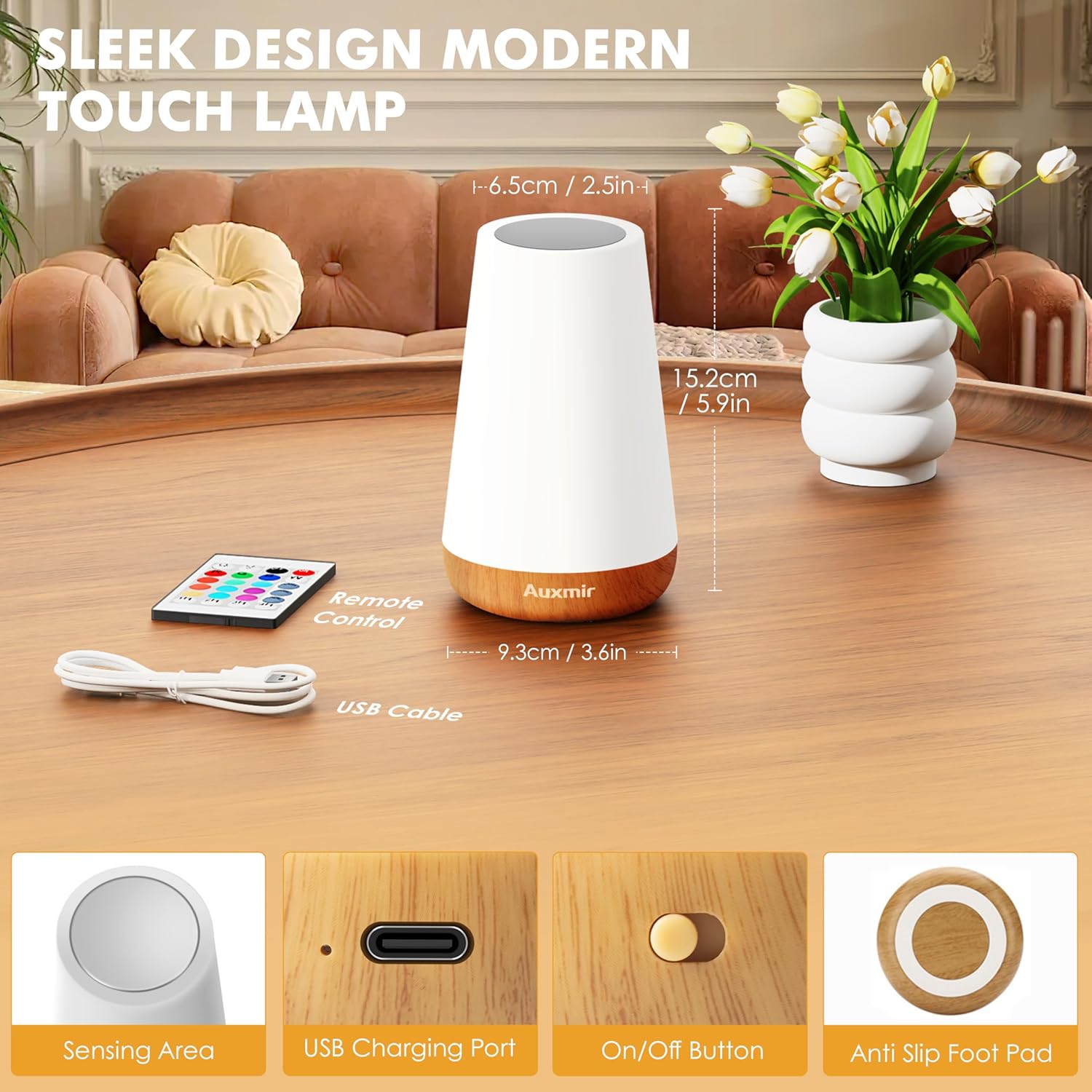 Touch LED Night Light with Remote and RGB Colours