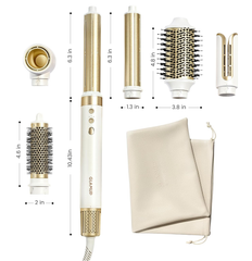 6-in-1 Hot Air Styler Gift Set – Long Barrel, Volumizing Brush & Travel Bag