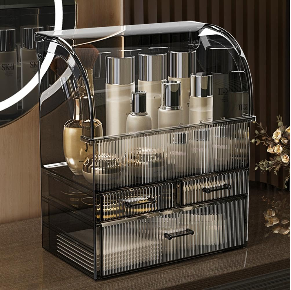 Acrylic Makeup Organizer with Drawers Skincare Storage Display Case