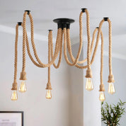 6-Head Spider Chandelier Pendant Light, Adjustable Industrial Ceiling Lamp