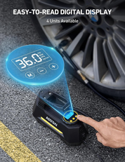 12V Portable Car Tyre Inflator – 100W Air Compressor Pump with Gauge & LED Light
