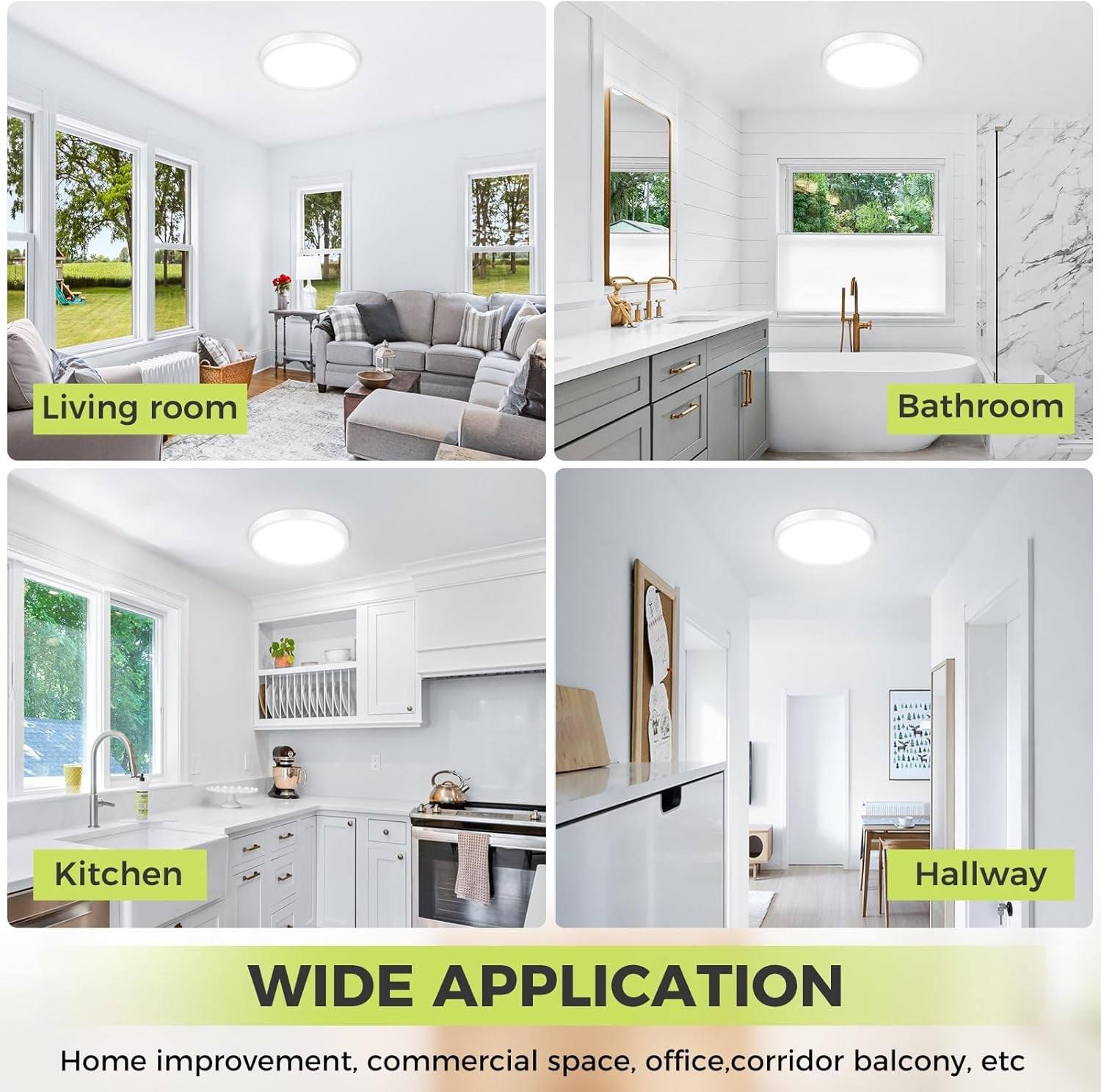LED Ceiling Light, IP54, 3 Colour Temps, Flush Mount