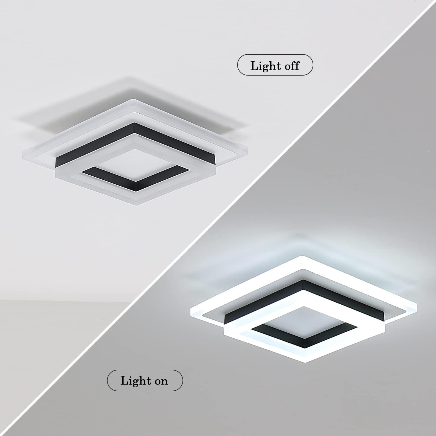 24W LED Ceiling Light, Cold White, Modern Flush Mount