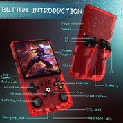 Retro Handheld Game Console with 256GB, 40000+ Games, 4.0" HD Screen – Red