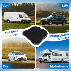 Memory Foam Car Seat Cushion – Wedge Booster Pad, Breathable Comfort for Long Drives