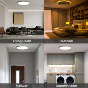 LED Ceiling Light 24W Dimmable with Remote, 2000K-6500K Round Panel