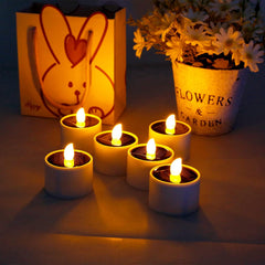 6 Pack Solar LED Flameless Tea Lights Waterproof