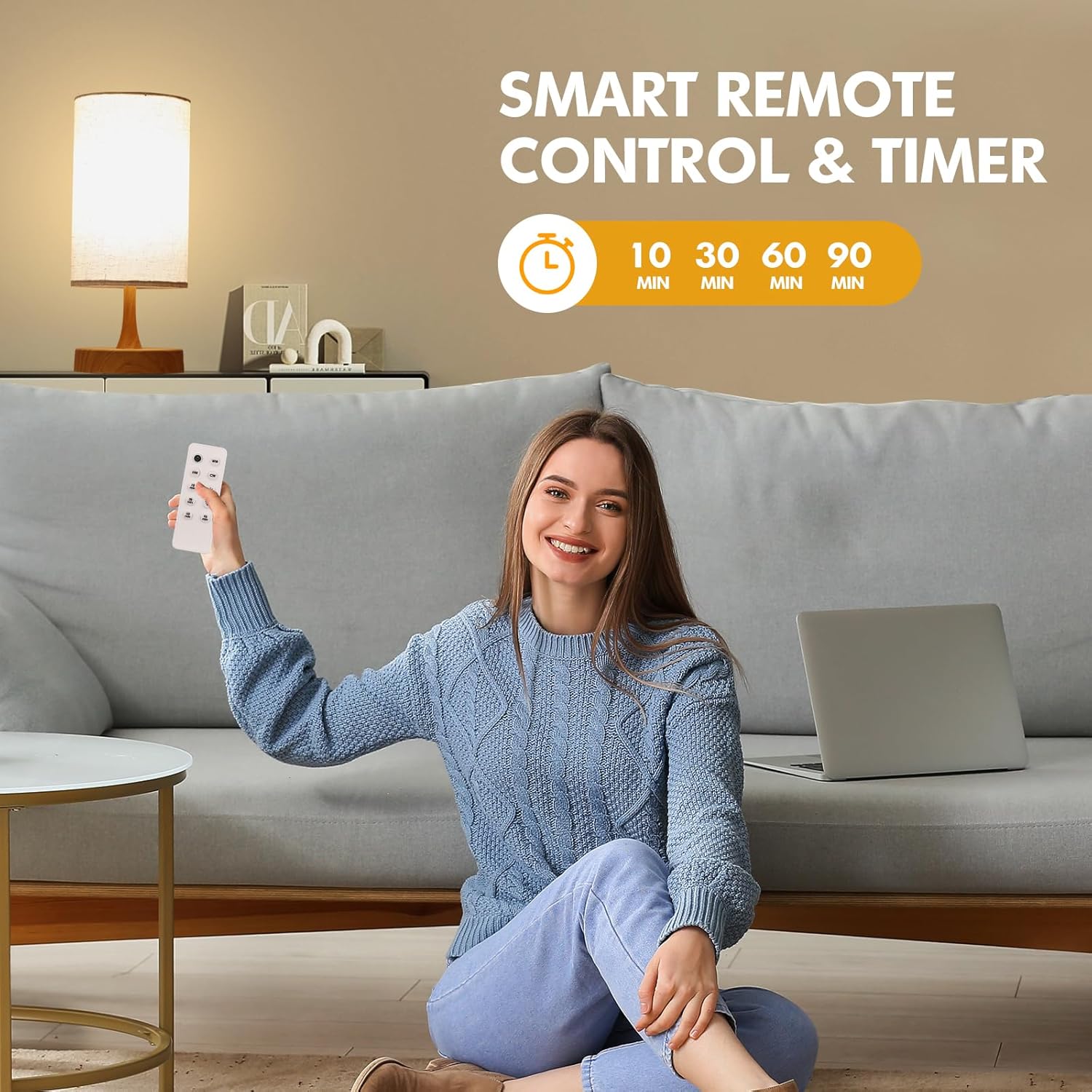 SAD Light Therapy Lamp with Remote – 10,000 Lux UV-Free Full Spectrum Light