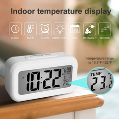 Upgraded Digital Alarm Clock with Temperature, Snooze, Calendar & LED Display