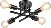 Vintage 4-Light Black Ceiling Fixture