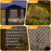 LED Net Fairy Lights – 270 Warm White, 8 Modes