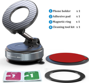Vacuum Magnetic Car Phone Holder – 360° Rotatable Foldable Mount for iPhone & Smartphones