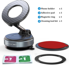 Vacuum Magnetic Car Phone Holder – 360° Rotatable Foldable Mount for iPhone & Smartphones