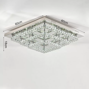 Modern Square Crystal LED Ceiling Light – Elegant Chrome Chandelier for Living Room, Bedroom & More