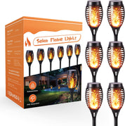 6 Pack Solar Flame Torch Lights – Waterproof Outdoor Garden & Pathway Decor