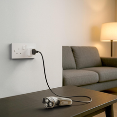 Universal Electric Shaver Adaptor Plug – UK 2 Pin to 3 Pin Converter, White