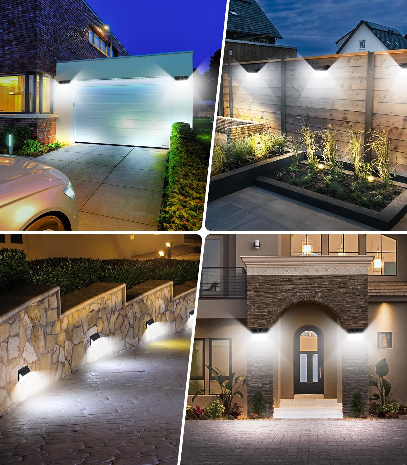 LED Solar Motion Sensor Lights 2 Pack