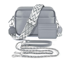 Leather Crossbody Bag for Women – Wide Strap Shoulder Handbag with Card Holder