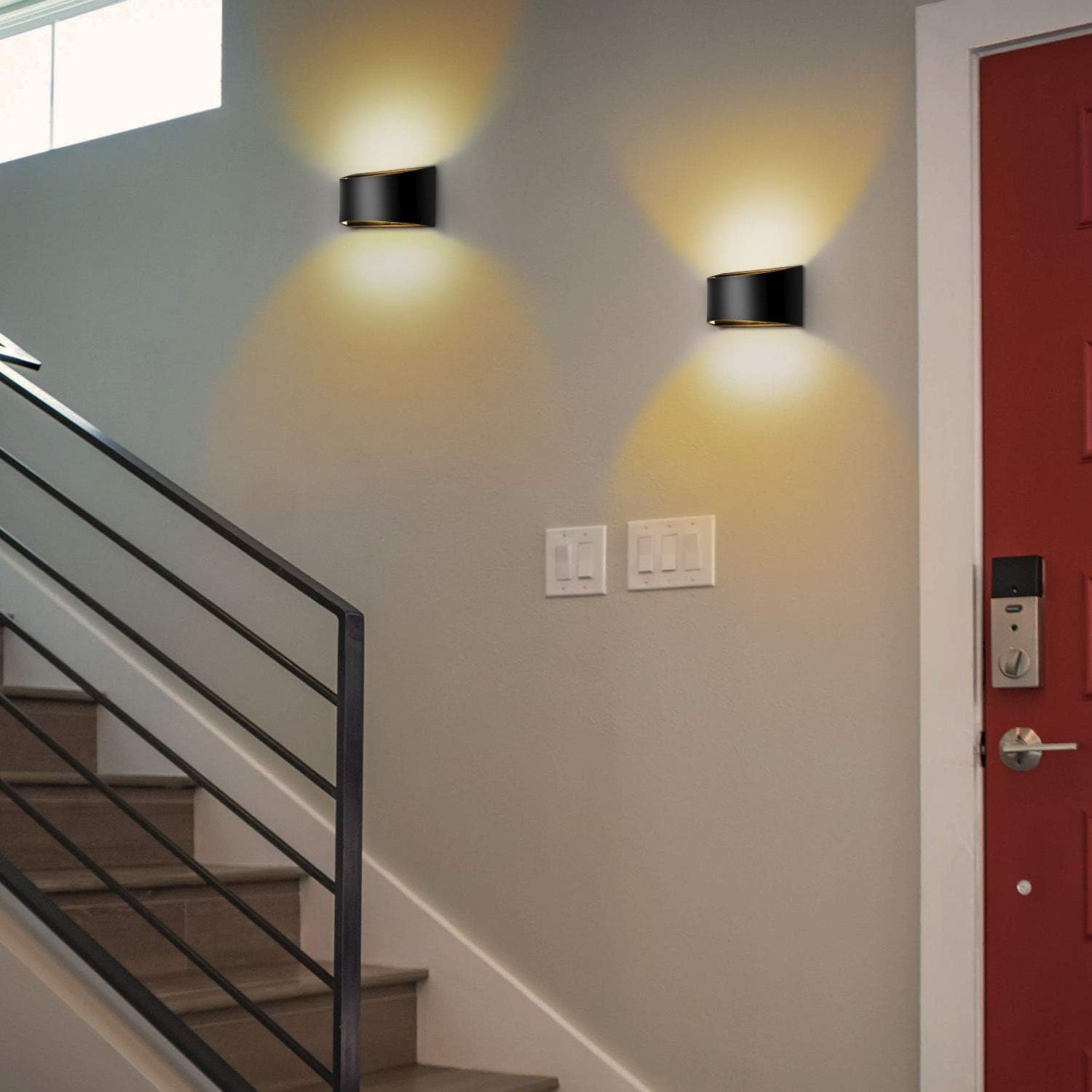 Dimmable LED Wall Light – 10W Modern Up & Down Indoor Black Wall Sconce