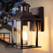 Grey Motion Sensor Outdoor Wall Light with Bulb